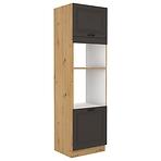Stilo kuhinjski element 2 vrata 60x57x210 natur (artisan hrast)/tamno sivi