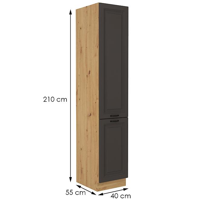 Stilo kuhinjski element 2 vrata 40x57x210 natur (artisan hrast)/tamno sivi