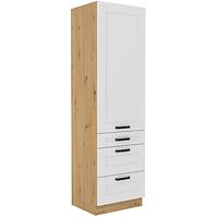 Luna kuhinjski element 1 vrata+3 ladice 60x57x210 bijeli/natur (artisan hrast)