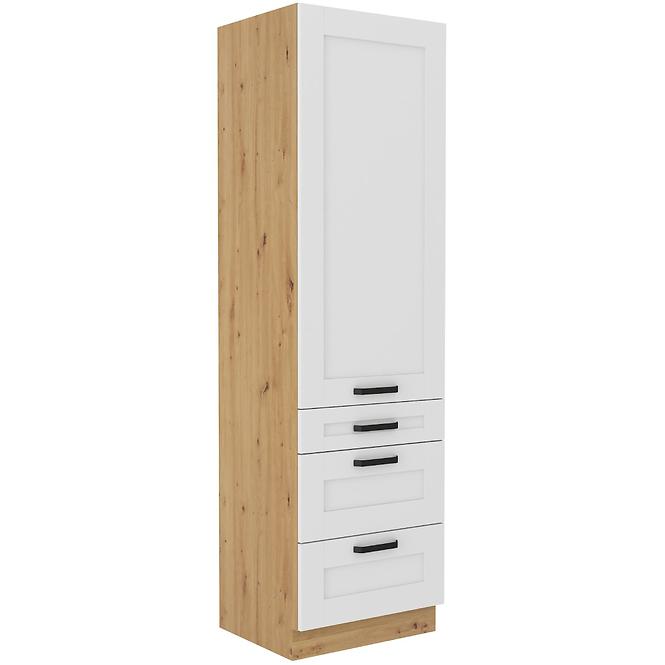 Luna kuhinjski element 1 vrata+3 ladice 60x57x210 bijeli/natur (artisan hrast)