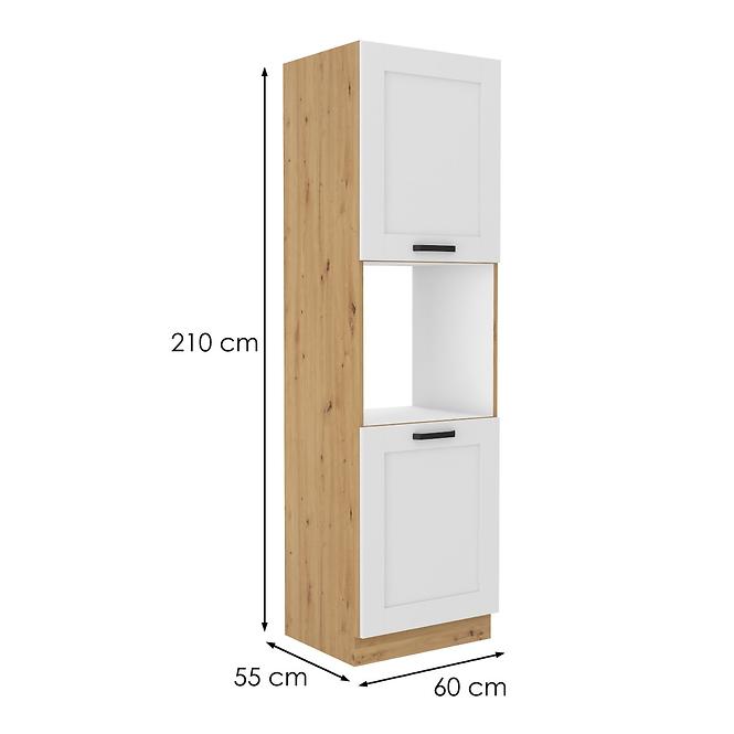 Luna kuhinjski element za pećnicu 2 vrata 60x57x210 beli/natur (artisan hrast)
