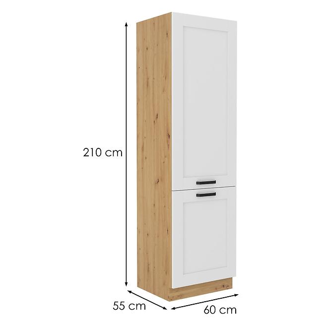 Luna kuhinjski element 2 vrata 60x57x210 bijeli/natur (artisan hrast)