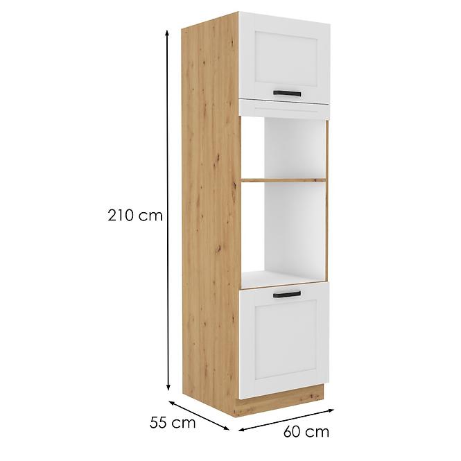 Luna kuhinjski element 2 vrata 60x57x210 bijeli/natur (artisan hrast)