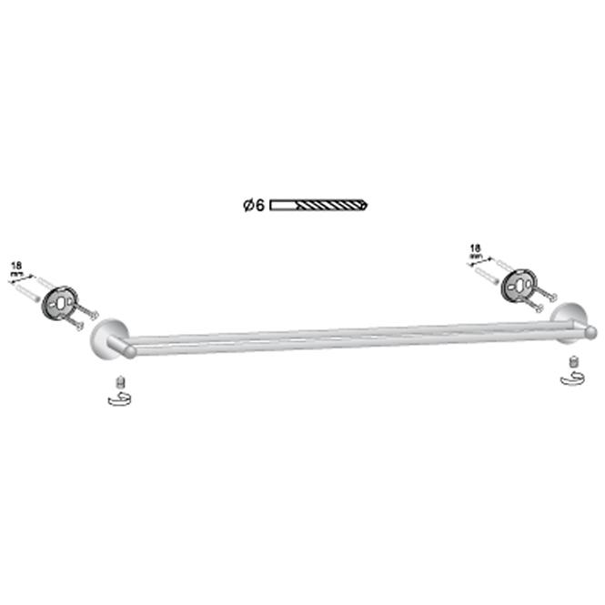 Kupaonska vješalica 60 cm For You crna 8259