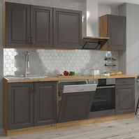 Stilo blok kuhinja 250x52x200 grafit/natur (artisan hrast)