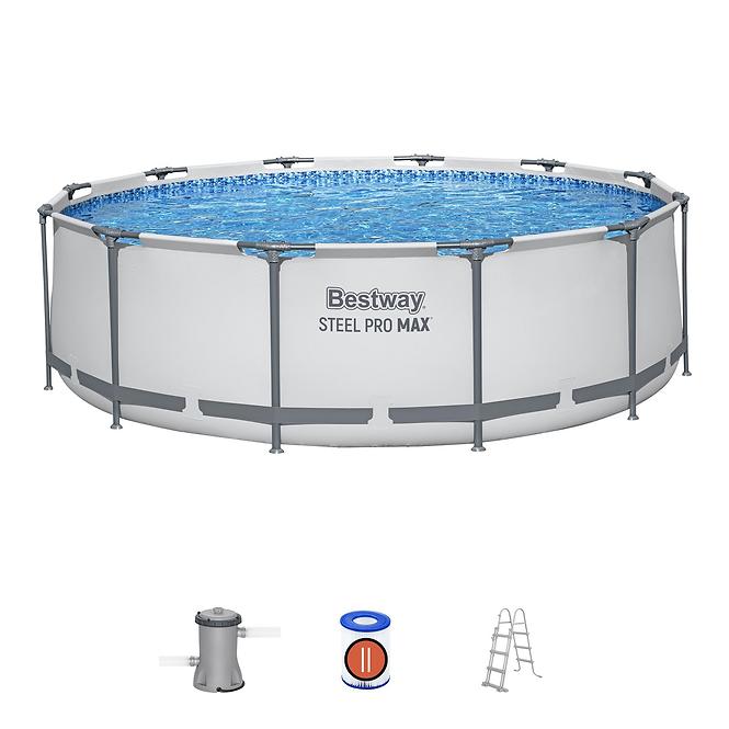 Bazen s metalnom konstrukcijom i pumpom, Steel Pro Max, okrugli, 366 x 100 cm, 56418
