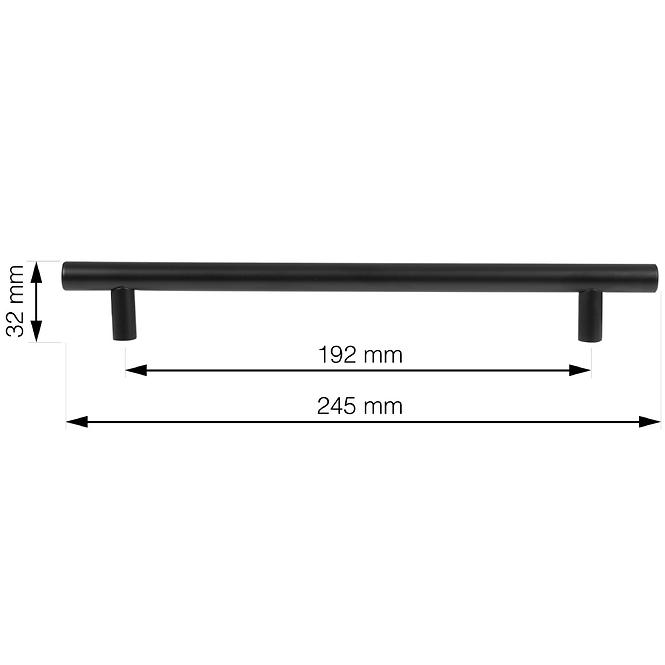 RUČKA ZA NAMJEŠTAJ MAXIM 192 MM, MAT CRNA