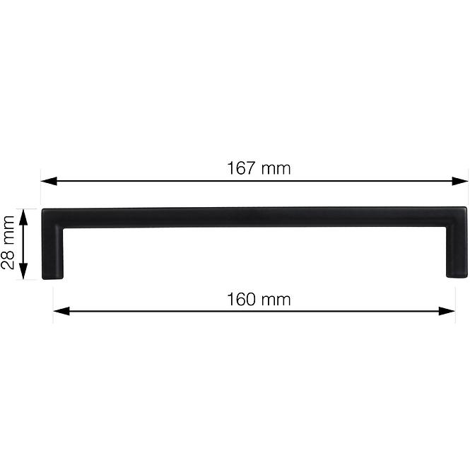 RUČKA ZA NAMJEŠTAJ PRISMA 160MM, MAT CRNA