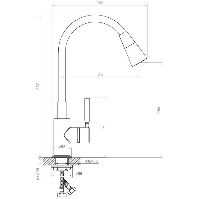 Slavina za sudoper Twist crna