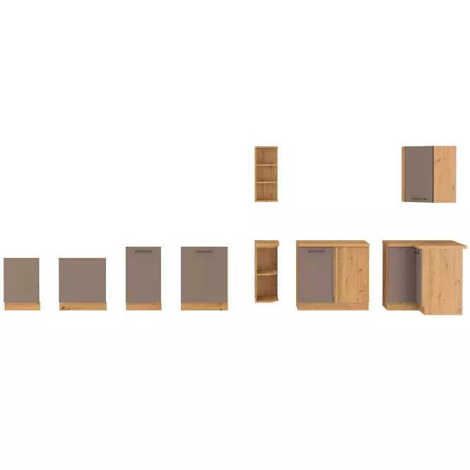 Bologna kuhinjski element 2 vrata 80zl 2f bb 80x52x82 cm sivi hrast/artisan hrast,3