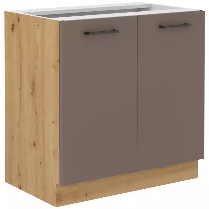Bologna kuhinjski element 2 vrata 80d 2f bb 80x52x82 cm sivi hrast/artisan hrast