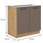 Bologna kuhinjski element 2 vrata 80d 2f bb 80x52x82 cm sivi hrast/artisan hrast,2
