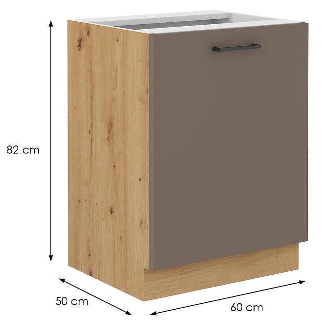 Bologna kuhinjski element 1 vrata 60d 1f bb 60x52x82 cm sivi hrast/artisan hrast