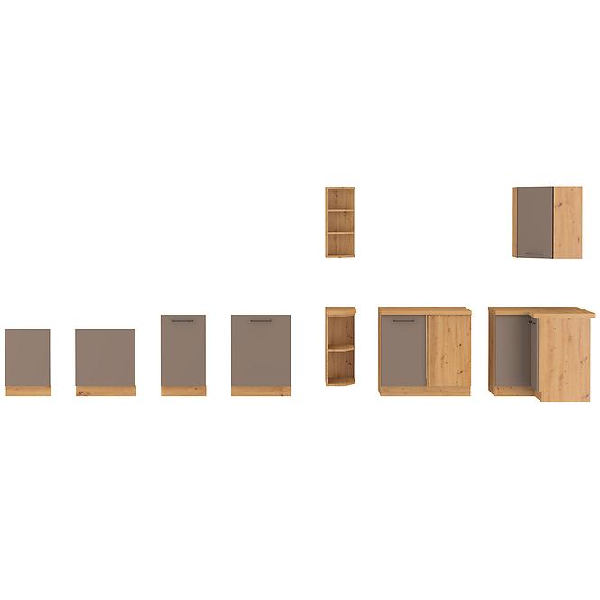 Bologna kuhinjski element 1 vrata 60d 1f bb 60x52x82 cm sivi hrast/artisan hrast