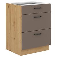 Bologna kuhinjski element 3 ladice 60d 3s bb 60x52x82 cm sivi hrast/artisan hrast