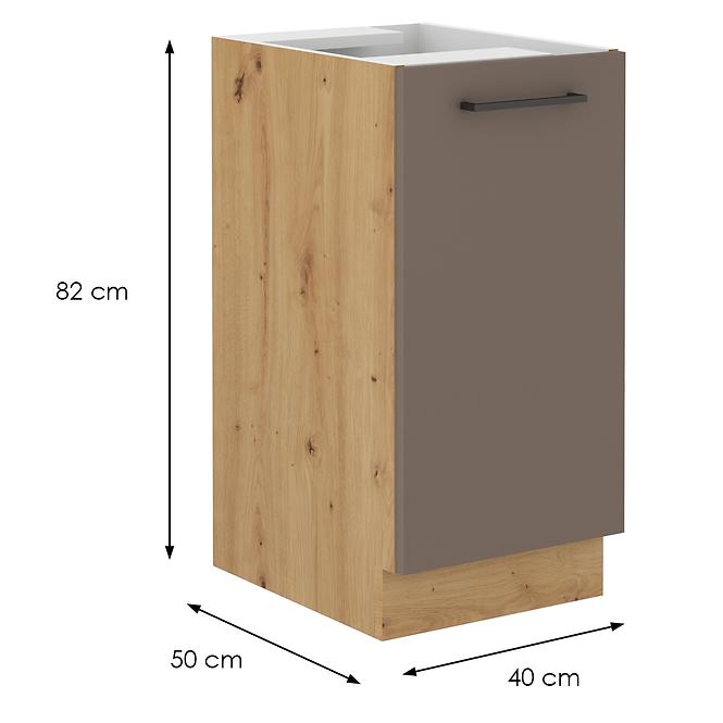 Bologna kuhinjski element 1 vrata 40d 1f bb 40x52x82 cm sivi hrast/artisan hrast