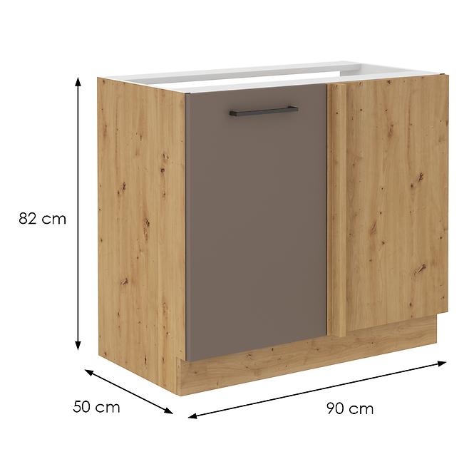 Bologna kuhinjski element 1 vrata 105. 1f bb 90x52x82 cm sivi hrast/artisan hrast
