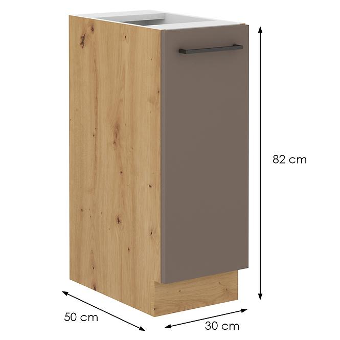 Bologna kuhinjski element 1 vrata 30d cargo bb 30x50x82 cm sivi hrast/artisan hrast