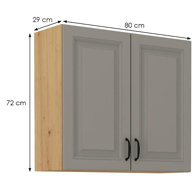 Stilo 2f kuhinjski element 2 vrata 80x31x72 cm siva/natur (artisan hrast)