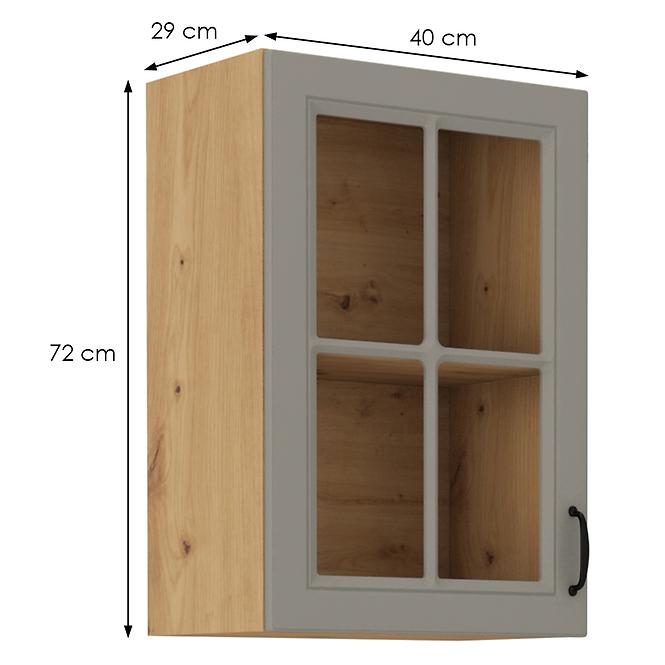 Stilo 1f kuhinjski element 1 vrata 40x31x72 cm siva/natur (artisan hrast)