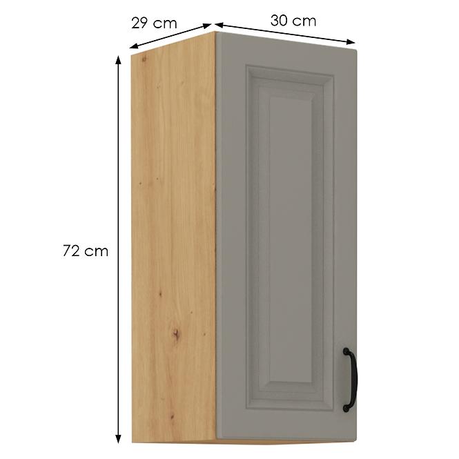 Stilo 1f kuhinjski element 1 vrata 30x31x72 cm siva/natur (artisan hrast)