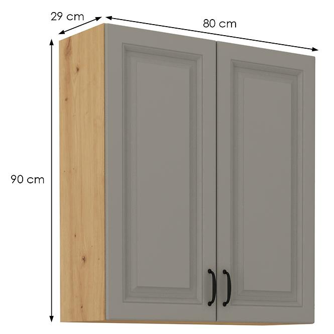 Stilo 2f kuhinjski element 2 vrata 80x31x90 cm siva/natur (artisan hrast)
