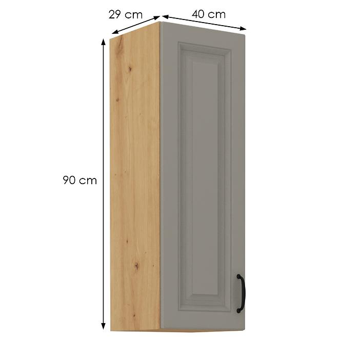 Stilo 1f kuhinjski element 1 vrata 40x31x90 cm siva/natur (artisan hrast)