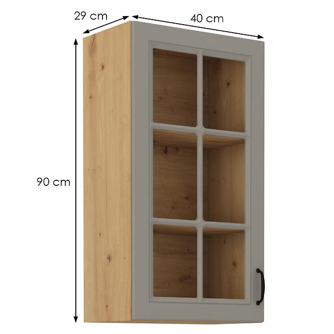 Stilo 1f kuhinjski element 1 vrata 40x31x90 cm siva/natur (artisan hrast)