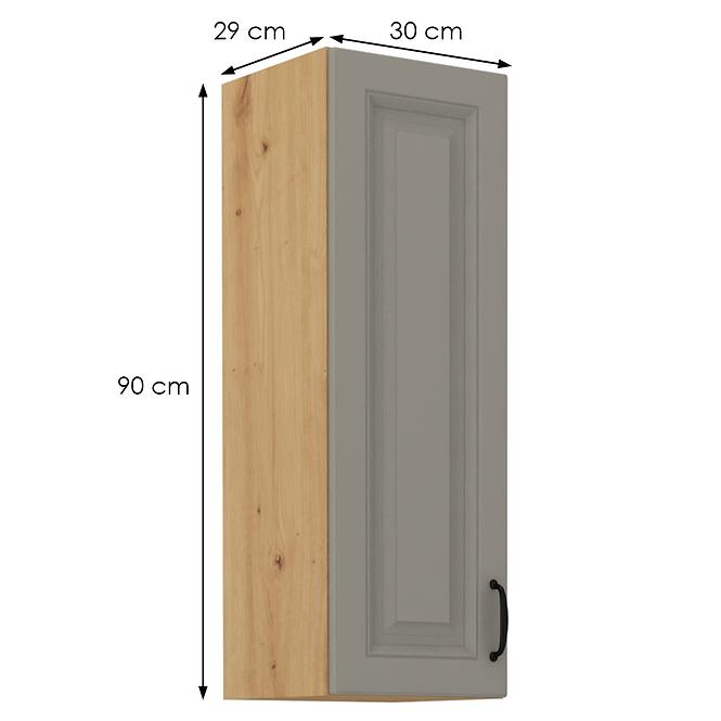 Stilo 1f kuhinjski element 1 vrata 30x31x90 cm siva/natur (artisan hrast)