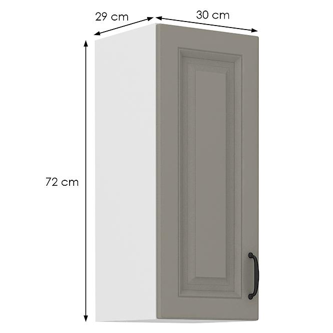 Stilo 1f kuhinjski element 1 vrata 30x31x72 cm siva/bijela