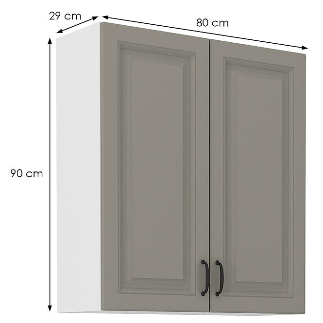 Stilo 2f kuhinjski element 2 vrata 80x31x90 cm siva/bijela
