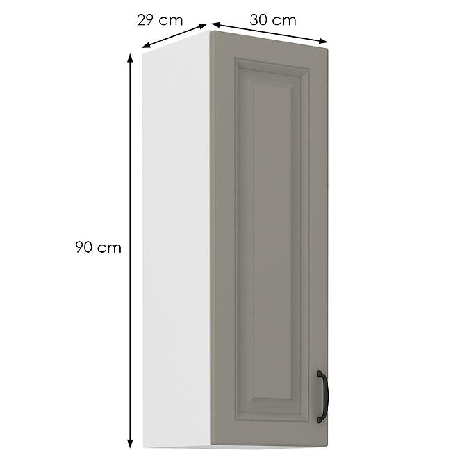 Stilo 1f kuhinjski element 1 vrata 30x31x90 cm siva/bijela