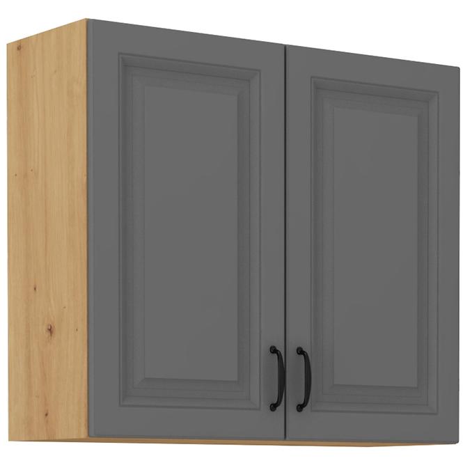Stilo 2f kuhinjski element 2 vrata 80x31x72 cm tamno siva/natur (artisan hrast)