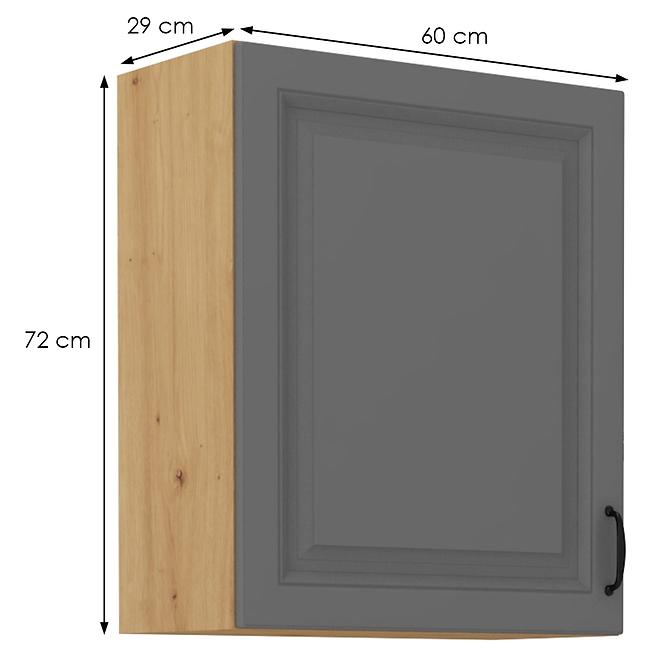 Stilo 1f kuhinjski element 1 vrata 60x31x72 cm tamno siva/natur (artisan hrast)