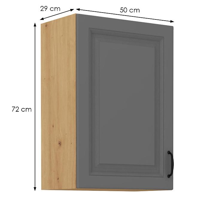 Stilo 1f kuhinjski element 1 vrata 50x31x72 cm tamno siva/natur (artisan hrast)
