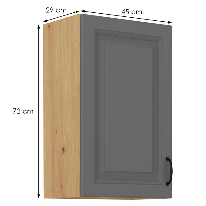 Stilo 1f kuhinjski element 1 vrata 45x31x72 cm tamno siva/natur (artisan hrast)