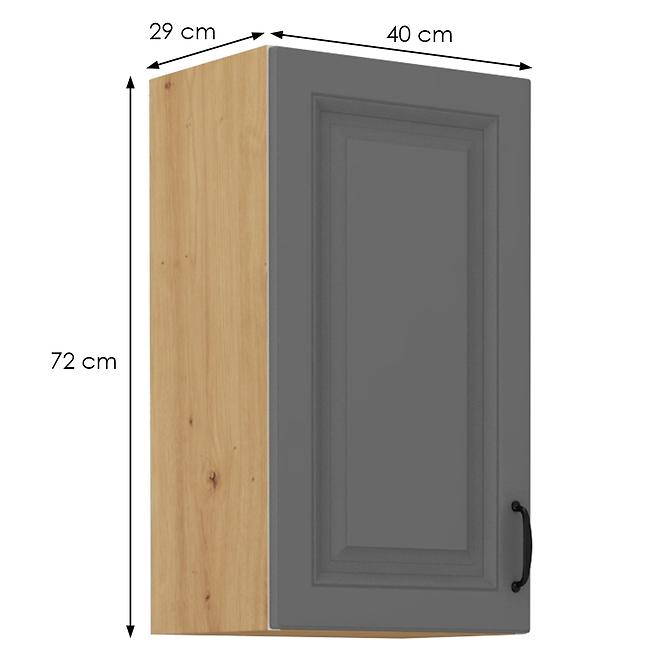 Stilo 1f kuhinjski element 1 vrata 40x31x72 cm tamno siva/natur (artisan hrast)