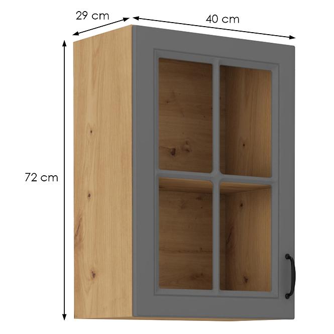 Stilo 1f kuhinjski element 1 vrata 40x31x72 cm tamno siva/natur (artisan hrast)