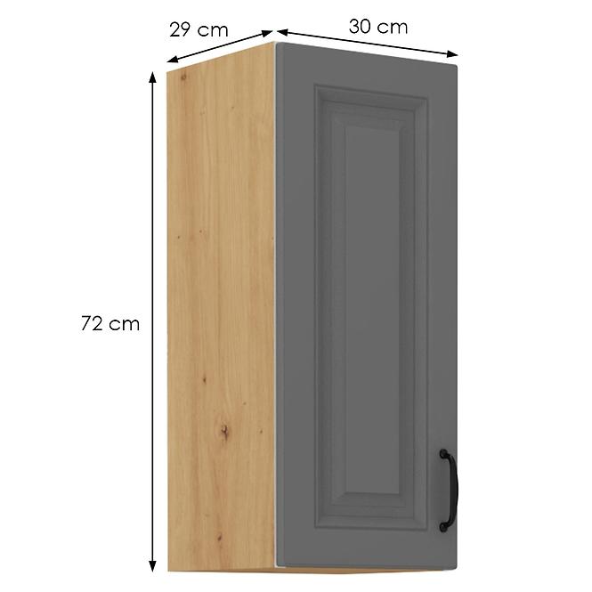 Stilo 1f kuhinjski element 1 vrata 30x31x72 cm tamno siva/natur (artisan hrast)