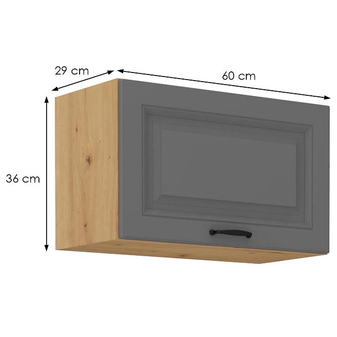 Stilo 1f kuhinjski element 1 vrata 60x31x36 cm tamno siva/natur (artisan hrast)