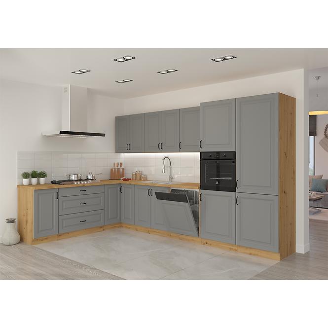 Stilo 1f kuhinjski element 1 vrata 60x31x36 cm tamno siva/natur (artisan hrast)