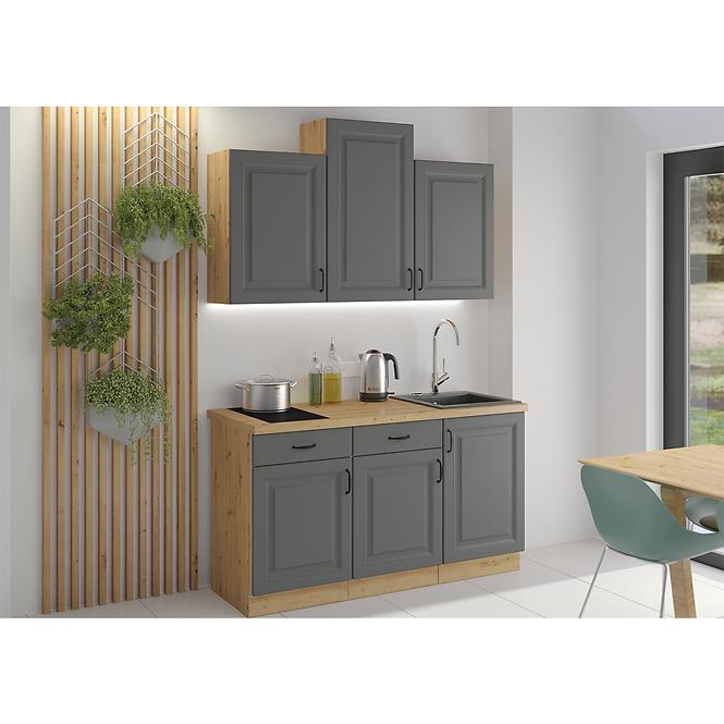 Stilo 1f kuhinjski element 1 vrata 60x31x36 cm tamno siva/natur (artisan hrast)