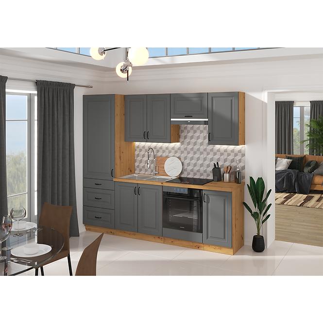 Stilo 1f kuhinjski element 1 vrata 60x31x36 cm tamno siva/natur (artisan hrast)