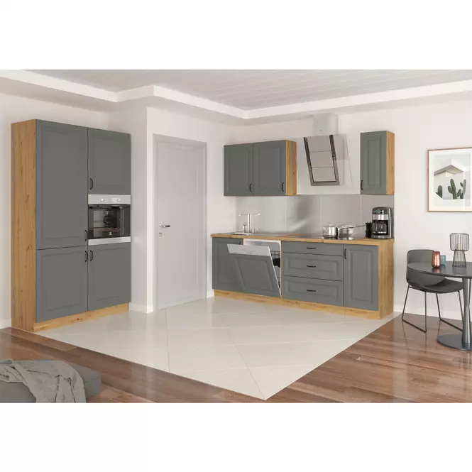 Stilo 1f kuhinjski element 1 vrata 60x31x36 cm tamno siva/natur (artisan hrast),7