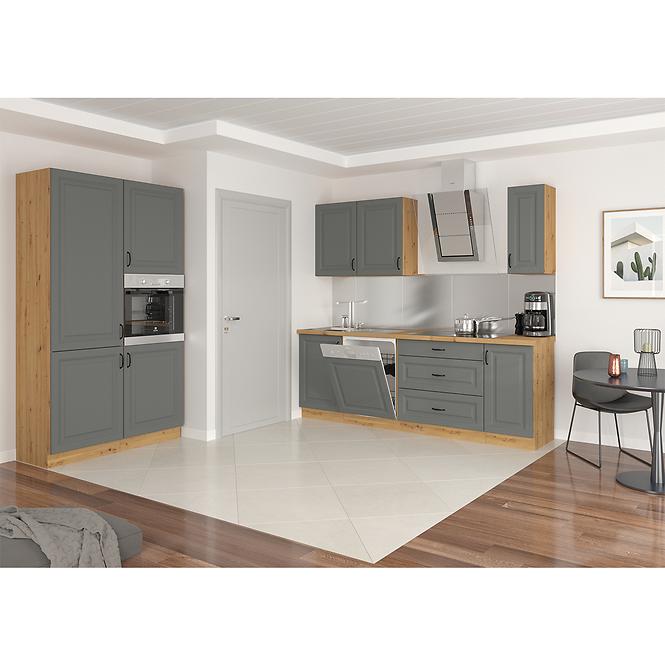 Stilo 1f kuhinjski element 1 vrata 60x31x36 cm tamno siva/natur (artisan hrast)