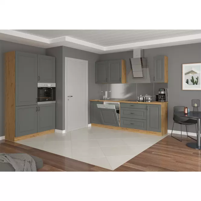 Stilo 1f kuhinjski element 1 vrata 60x31x36 cm tamno siva/natur (artisan hrast),8