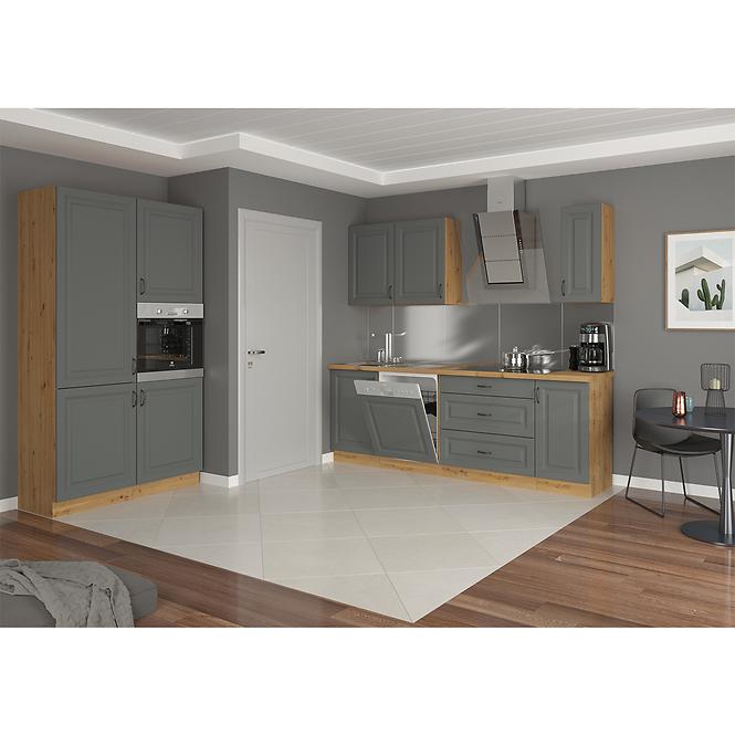 Stilo 1f kuhinjski element 1 vrata 60x31x36 cm tamno siva/natur (artisan hrast)