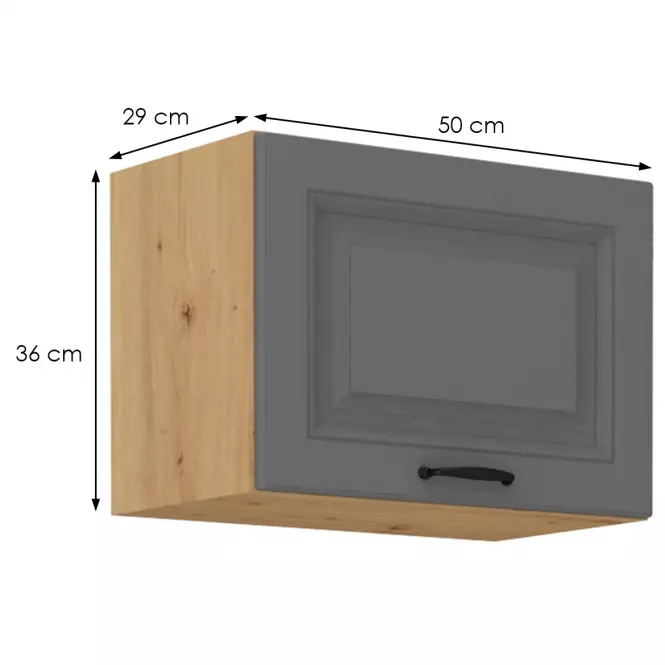 Stilo 1f kuhinjski element 1 vrata 50x31x36 cm tamno siva/natur (artisan hrast),2
