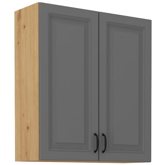 Stilo 2f kuhinjski element 2 vrata 80x31x90 cm tamno siva/natur (artisan hrast)