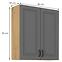 Stilo 2f kuhinjski element 2 vrata 80x31x90 cm tamno siva/natur (artisan hrast),2